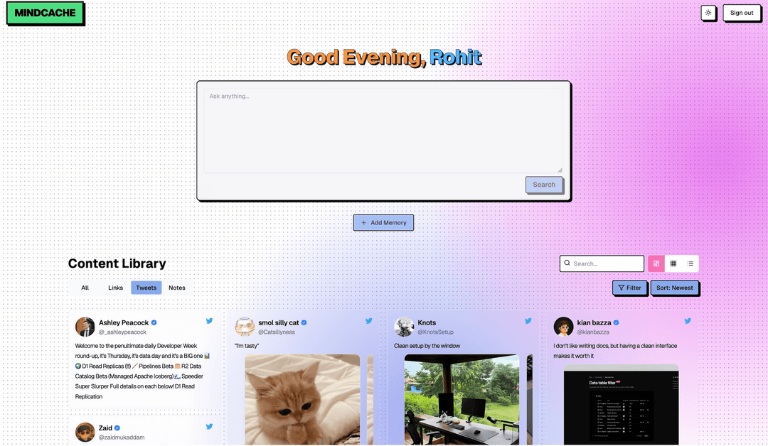 Mind Cache - AI Powered Second Brain